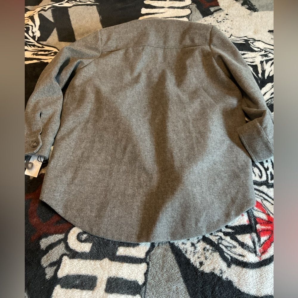 Treasure & Bond Coat Jacket Womens Size Large Gray 100% Polyester Long Sleeve